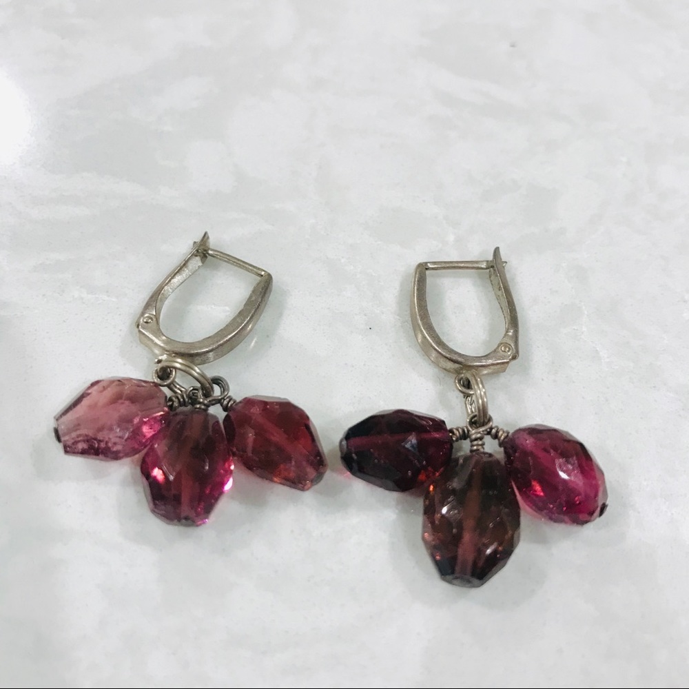 Semi precious dangle earrings - Picture 4 of 5